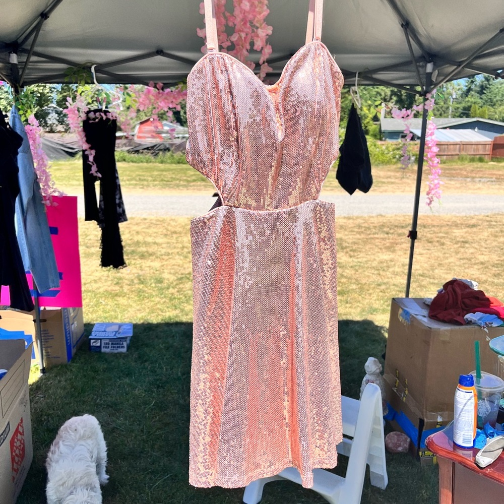 Forever 21 Pink Sequin Spaghetti Strap Sundress